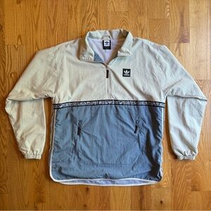 Adidas Originals Half-Zip Windbreaker – Two-Tone Beige & Blue